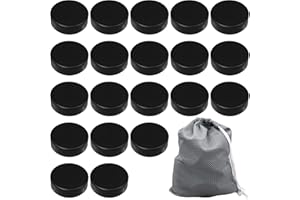 TESIN Confezione da 20 dischi sportivi da hockey su ghiaccio con borsa a rete riutilizzabile, in morbida schiuma di poliuretano per allenamento e allenamento classico, diametro 7,6 cm, spessore 2,5