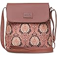 ZOUK Jodhpur Damask Motif Printed Women's Hand Crafted Vegan Leather Multicolour Flap Sling Bag
