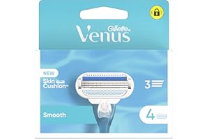 GILLETTE VENUS Venus Gillette Lamette Rasoi Donna Smooth Per Rasoio A 3 Lame, Confezione Da 4