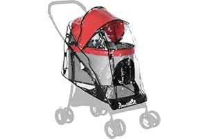 PawHut Dog Pram Rain Cover, Cover for Dog Stroller Buggy, with Front, Rear Entry