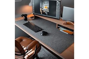 DawnTrees Desk Mat |100x40 cm Felt Desk Pad Protector | Office Felt Desk Mat | Keyboard Pad | Extra Large Mouse Pad… (Dark Grey)