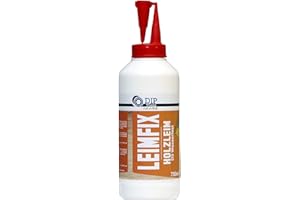 DIP TOOLS DIPTools LEIMFIX Colla per Legno Impermeabile con Forza Adesiva Extra Veloce e Massima - Colla Inodore in Qualità D3 dalla Bottiglia Comfort - Trasparente dopo l'Asciugatura (600ml)