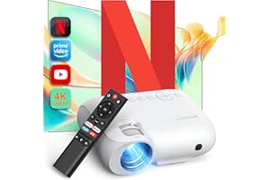 YOTON Y9 Projector 4K【Netflix/Prime Video/YouTube Official】, Portable Projector WiFi Bluetooth, 23000 Lumens Smart Phone Projector with Zoom, 2024 Updated with Built-in Hulu/Dolby