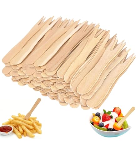 Papstar 18201 Pommes-Frites-vorken, hout pure, 8,5 cm, 1000 stuks