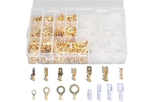 Jiavlyx 1000 Pezzi Connettori Elettrici Piatti Kit, 2,8mm/4,8mm/6,3mm, M3/M4/M5/M6 Terminali A Crimpare, Con Manicotto Isolante, Terminale A Crimpare Maschio E Femmina, Per Auto Cavi Elettrici