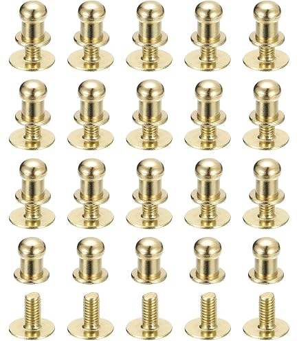 Rivetti A Vite Per Pelle - 6 Set Dorati, 10x5 Mm, Per Borse, Cinture, Fai Da Te In Pelle - Foto 10