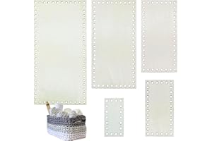 Yayatty 5 PCS Wooden Crochet Bag Bottom, Rectangular Basket Bottom Base Shaper Blank Crochet Base for DIY Basket Craft Weaving Making Supplies