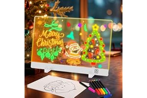 PIPIHOME LED Zeichenbrett, 13.7” Leuchtendes Led Zeichenbrett für Kinder, LED Maltafel Notiztafel mit 7 Farben, Acryl Schreibtafel Weihnachtsgeschenke Spielzeug, Ledtafel mit Stift/Ständer