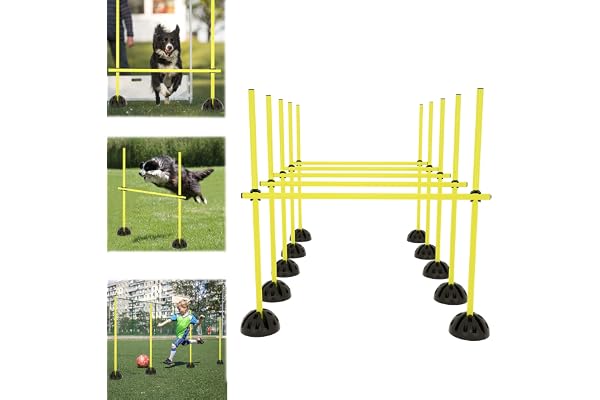 LZQ Ensemble de barres de saut Agility avec barres d'entraînement pour saut, dribble et agilité Idéal pour les sports de club ou d'école