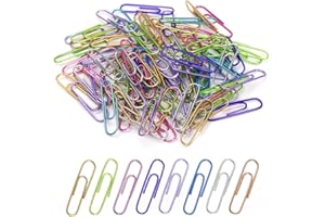SOTMALTK 240pcs Paper Clips, 33mm Colored Paper Clip, PaperClips Assorted Colors, Paper Clips for Paperwork Office School and Personal Use