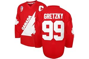 SUPEREASYDEALS Gretzky #99 Team Kanada Eishockey Jersey Weihnachten Sommer genäht Rot