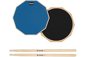 Donner Übungspad Practice Pad Drum 8 Zoll/20.32cm mit Drumsticks, Blau