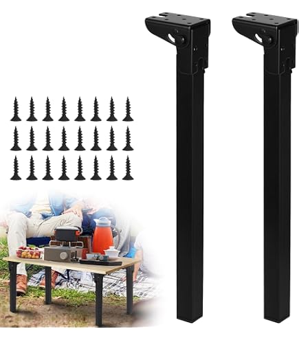 Pied De Table Rabattable Pliant 35 Cm - Lot De 2, Charge 100 Kg, Fer Noir, Pour Lit Mural, Canapé, Table Camping-Car