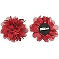 PrettyBoutique 7cm Chiffon Flower Brooch Corsage Safety Pin Dress Hat Bag Decoration Accessories (Wine)