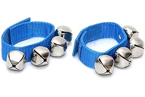 Elagon (WBL) Pair of Wrist Bells/Ankle Bells Set, Reindeer Bells, Jingle Bells, Christmas Bells - Blue.