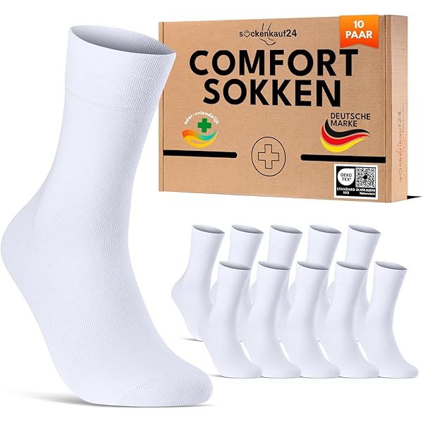 10 Pairs Comfort Diabetes Socks without Elastic Band & No