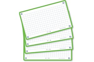 Oxford FLASH 2.0 fiszki A7, fiszki 75 x 125 mm, w kratkę, zielone, 80 arkuszy