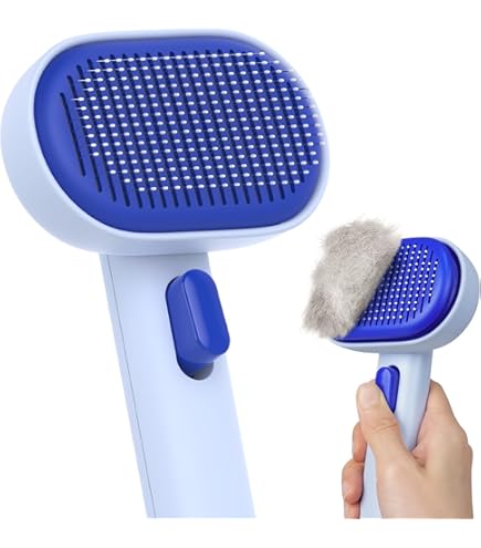 Zivacate Kattenborstel Hondenborstel [Ergonomisch Handvat & One-Click Reiniging & Gepatenteerd Ontwerp] – Voor Kortharige en Langharige Honden/ Katten/Konijnen (Zwart