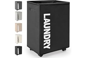 Rieeyrslza Cestos para la Colada con Ruedas 65L Cesta de Ropa Sucia Plegable Multifunción Colector de Lavandería de Tela Oxford con Manija, Adecuado para Almohadas, Ropa, Mantas(Gris Claro)