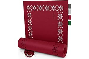 SÖLMO sølmo I Design bieżnik na stół Boże Narodzenie czerwony filc I 150 x 40 cm bieżnik na stół I Zmywalny skandynawski świąteczny bieżnik na stół zima [czerwone wino]