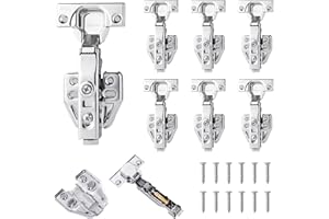 CHONGCIN Soft Close Charniere Porte Lourde,110 Degré Charniere Porte Cuisine,35mm Charnière Invisible,Charnière Porte Placard pour Porte De Placard Meubles Cuisine (8Pcs)