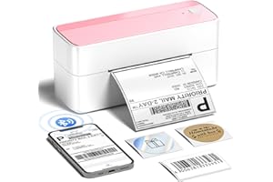 ‎PHOMEMO Phomemo DHL Etikettendrucker 4x6, Bluetooth Thermodrucker, Versandetiketten Drucker Label Printer, Kompatibel mit Amazon, Etsy, Shopify, DHL, UPS, FedEx, Royal Mail, USB & Bluetooth Verbindung - Rosa