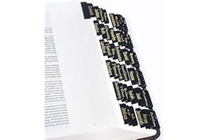 TELAIN Rejestr biblijny, 72 laminowane rejestry biblijne dla kobiet i mężczyzn, łatwe do odczytania i zakładania, rejestry biblijne z dużym drukiem, akcesoria do studiów biblijnych (Czarny)