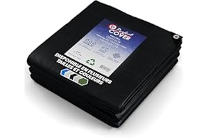 Perfect Cover Bâche de Protection Extérieur 150GSM Étanche et Imperméable avec Œillet – Bâche Agricole Lourde Épaisse Ultra Résistante pour Jardin, Table, Bois (Noir, 3x4M)