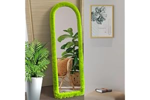 UYRIE Fluffy Mirror Cover for 64"x21" Arch Full Length Mirror, Standing Mirror Decoration, Protective and Decorative Cover for Floor Length Mirror - Enhance Room Ambiance, Room Decor, Gifts for Women