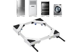 NIUXX Universel Socle Lave Linge Avec Roulettes Pivotantes à 360° pour une Manœuvre sans Effort, Fonction Anti-Vibrations, Freins Réglables, Taille Ajustable, pour Lave-Linge Empilés de 42 à 69 cm