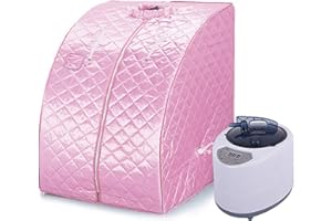 YJIIJY Sauna Portatile, Cabina per Sauna, 2L 1000 W Home Spa Steam Sauna Tenda Foot Spa Machine, Temperatura Regolabile(EU 220V) Sauna Box Bagno(rosa）