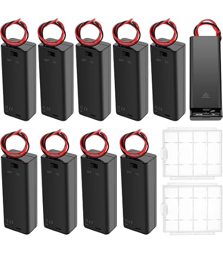 Portabatteria Parallelo Per 3 Pile AA 1.5V &ndash; Scatola In Plastica Con Fili &ndash; Uxcell