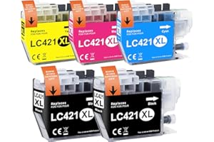 Yowell LC421XL Cartucho de Tinta Compatible para Brother LC421 Tinta LC-421XL LC421VALXL para Brother DCP-J1050DW MFC-J1010DW DCP-J1140DW DCP-J1800DW(5 Pack)