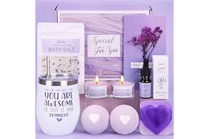 BAICAI Birthday Gifts For Women, Lavender Pamper Hampers For Women Birthday Pamper Gift For Her Mom Self Care Gift Relaxation Gifts Sleep Well Gift Set For Women, Hamper Gifts For Friends ,Sister