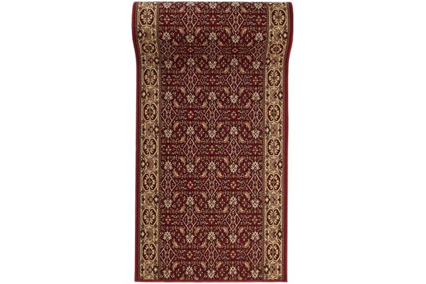 Mazovia Gångmatta Hall 67x550cm Röd Botanisk Retro 90-Tal Mjuk Halkfri | Hallmatta för Kök Tvättstuga Sovrum Entré Lättskött Golvvärme Väderbeständig Gummerad Undersida Kort Lugg Säljs per Meter