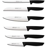 Arcos Professional Kitchen Knives Set | Professional Kitchen Knives | 6 Pieces | Stainless Steel Knives Black Handle | Kitche