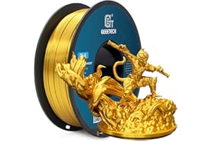 GEEETECH Filamento PLA Seda 1,75 mm, filamento PLA Soie para impresora 3D,1 kg Carrete,oro de seda