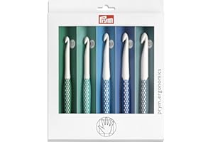 Prym 218441 Wollhäkelnadel Set 7,0 mm - 12,0 mm, prym.ergonomics, Kunststoff, ergonomischer Griff