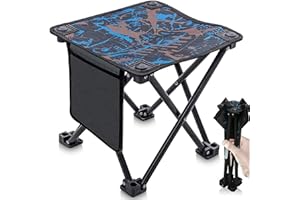 Xndryan Tragbarer Klapphocker, Outdoor Hocker Klappbar Angelhocker Campinghocker Faltbar Campingstuhl Klein Ultraleicht Falthocker für Camping, Konzerte, Angeln, Wandern