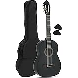 Navarra NV12 chitarra classica nero 4/4 , Gig Bag/borsa con tasca , 2 plettri