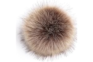 SYSUII 10 Stück 8cm Kunstfell Pompon Fellbommel Pompon Bommel für Mützen Beanies Fellbommel Fellpompon Künstlicher Haarball für Tasche Anhängern Schlüsselanhänger Dekoration Bekleidung Zubehör -braun