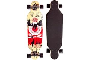 ‎SUMEBER Sumeber Longboard 31 Zoll Drop-Through Freeride Skating Cruiser Straßen Skateboard mit Light Up Wheels für Mädchen Anfänger und Kinder Erwachsene Als Geschenke