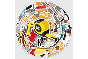 BRIC DODO Pegatinas de Herramientas,50 Piezas Impermeable Vinilo Pegatinas para Monopatín Ordenador Portátil Equipaje Moto Bicicleta Guitarra Taza Botellas de Agua Casco,Pegatinas para Adultos,niños y niñas