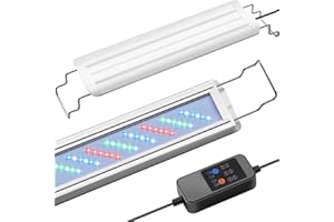 FEDOUR 100-112cm LED Aquarium Light with Timer&10-Level Dimmer, Full Spectrum Fish Tank Light for Plant Growth, Auto 24/7 Daylight Cycle, Extendable Brackets, for Freshwater Planted Tank