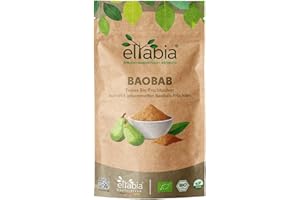 ELTABIA Bio Baobab Pulver 200g | Affenbrotbaum gemahlen | Apothekerbaum in Rohkost Qualität | 100% rein und ohne Zusatzstoffe | Veganes Fruchtpulver
