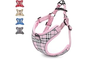 Elevant Pettorina Cane Regolabile Riflettente, Step-in Pettorina Traspirante per Cani, Gilet Morbido Imbottito Petto Imbracatura Cane Pettorina per CaniTaglia Piccola Media Grande (L, Rosa)