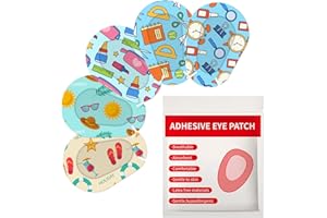 AndicAge 90 Stück Kinder selbstklebende Augenklappen niedliches Design atmungsaktiv lichtblockierend Klebebandagen für Kleinkinder, 5 Stile