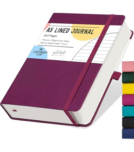 Umriox Notitieboek, A5, gelinieerd, hardcover, dagboek met pen, 365 pagina's, 100 g/m², dik inktvast papier, notitieblok voor volwassenen, werk, notities, reizen, 14,5 x 21 cm, marmer, zwart