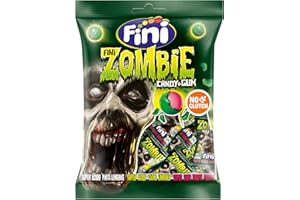 Fini Caramelo + Chicle Zombie Halloween | Sabor Súper Ácido | Efecto Pintalenguas Verde - 65 gr