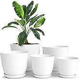 Utopia Home Paquete de 5 macetas 18/17/15/13/12 cm Maceta con platillo para la Cocina, balc&oacute;n, Plantas de jard&iacute;n, macetas de